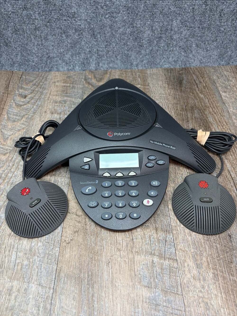 Polycom SoundStation2 Conference Phone with 2 Extension Microphone no power cord